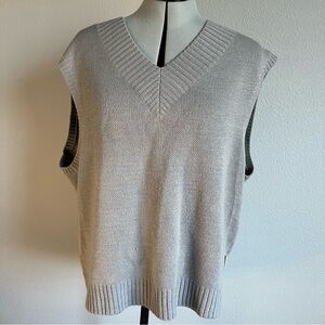 UO Beige V-Neck Sweater Vest